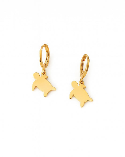 Brinco Argolinha Tartaruga Dourado