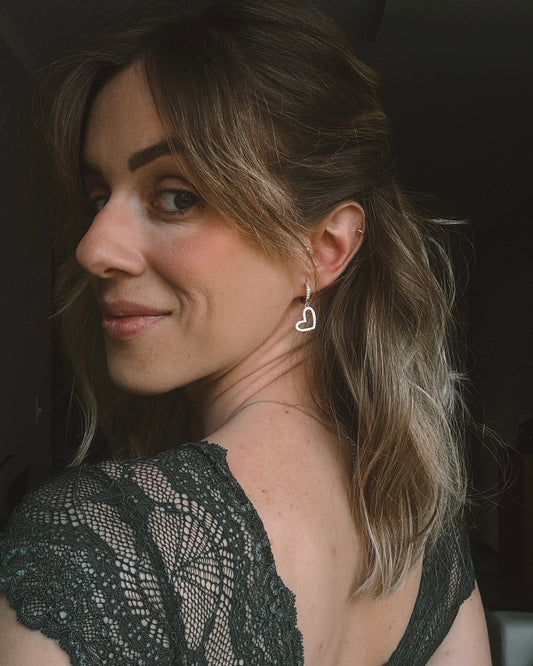 Brinco Argolinha Heart Prata