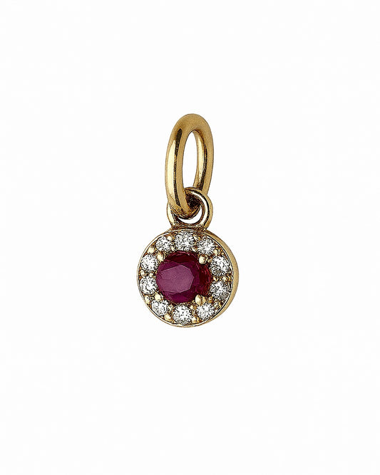 Charm Ponto Rosa Dourado
