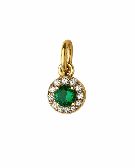 Charm Ponto Verde Dourado