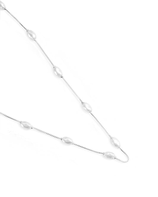 Choker Pérolas Delicate Prata