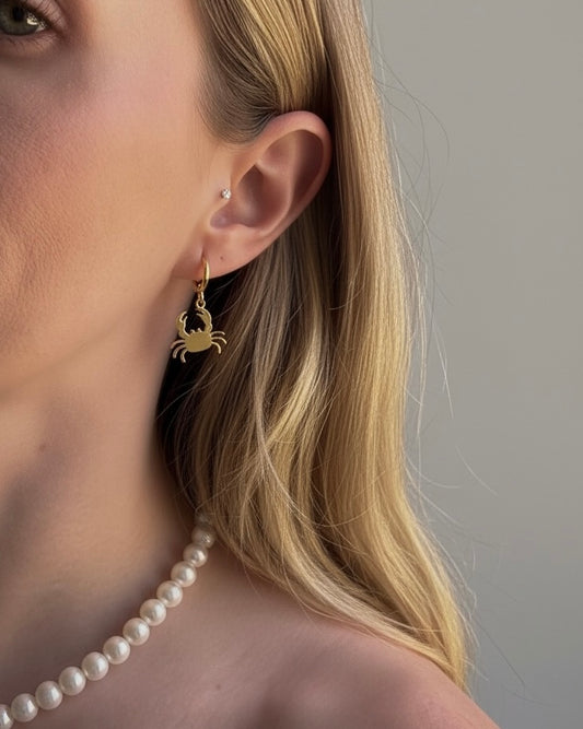 Brinco Argolinha Caranguejo Dourado