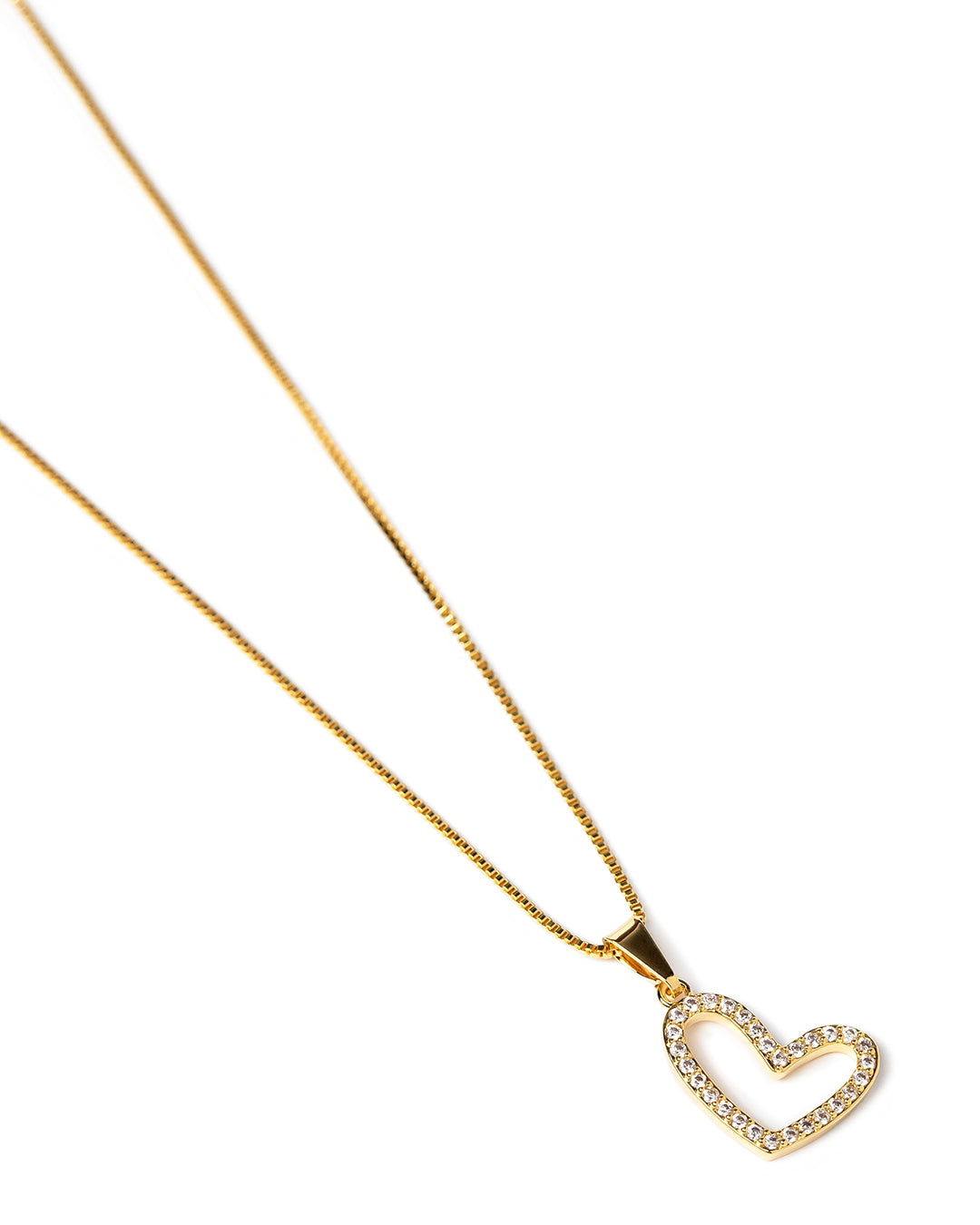 Colar Heart Cravejado Dourado