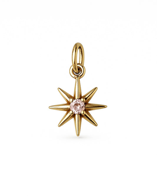 Charm Estrela Rosa Dourado