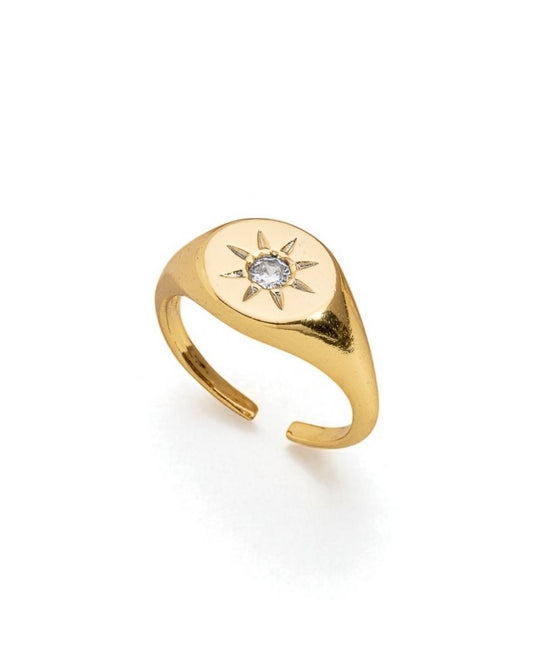 Anel Ajustável Dedinho Sun Dourado