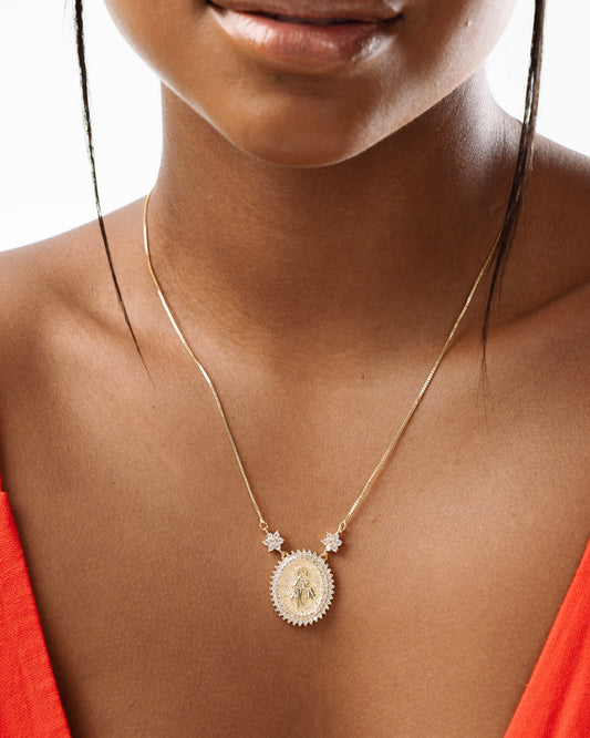 Colar Nossa Senhora das Graças Dourado