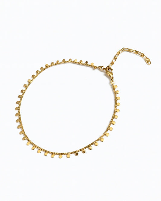 Tornozeleira Jade Dourada