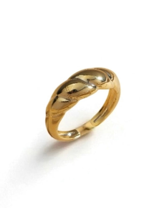 Anel Ajustável Croissant Dourado