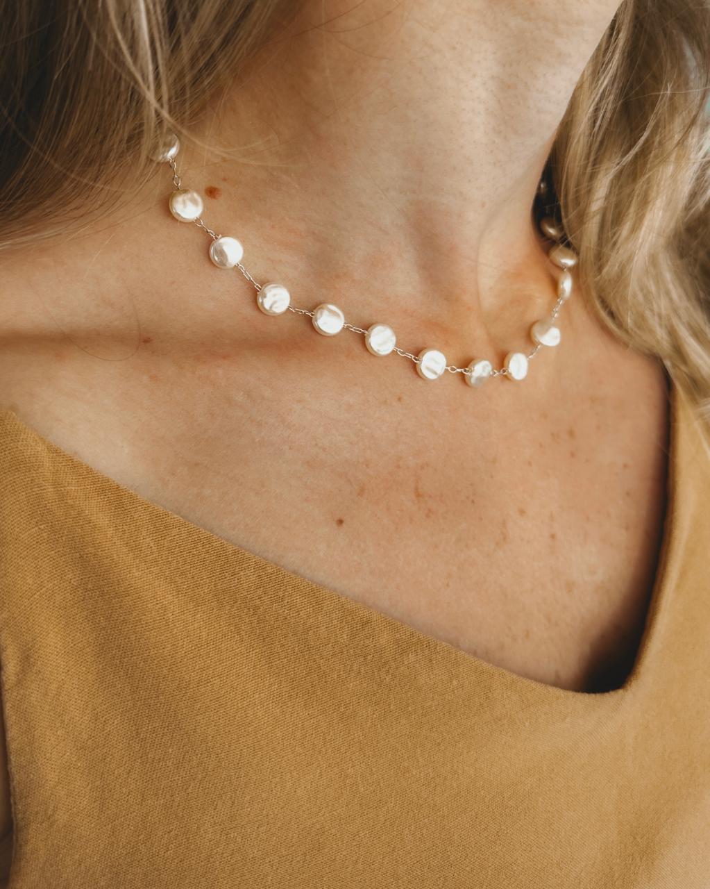 Choker Perla Prata
