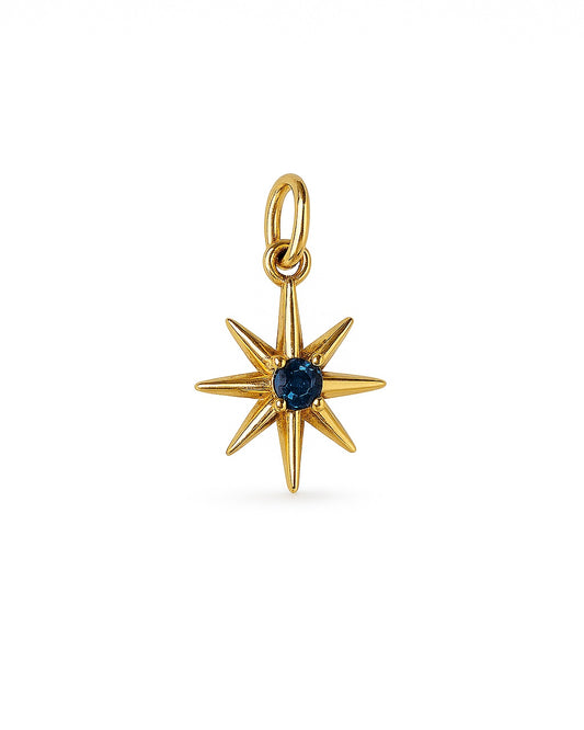 Charm Estrela Azul Dourado