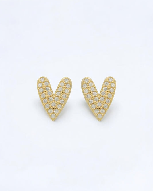 Brinco Heart Cravejado Dourado