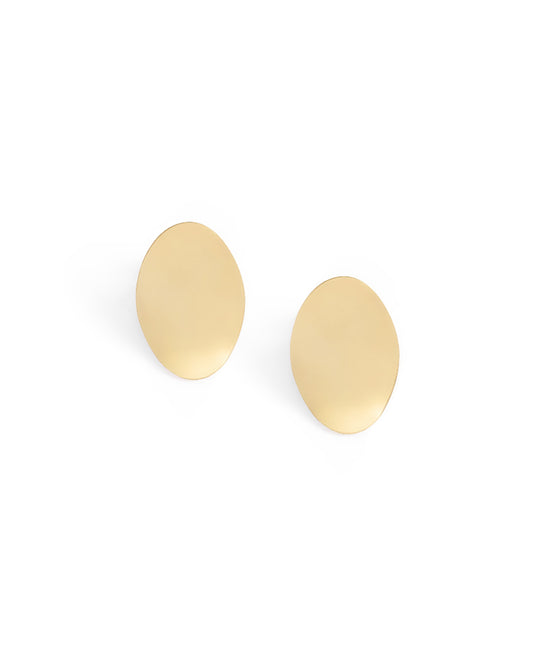 Brinco Orgânico Oval Dourado