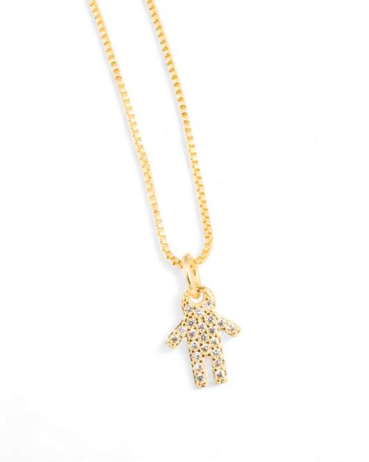 Colar Bambino Cravejado Dourado
